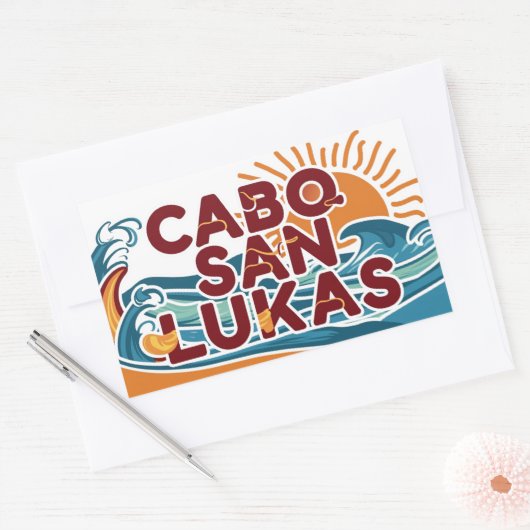 Sticker Rectangulaire Cabo San Lucas (Enveloppe)