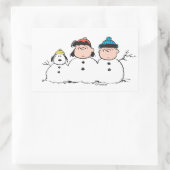Sticker Rectangulaire cacahuètes | 3 Personne Snowman (Sac)