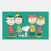 Sticker Rectangulaire cacahuètes | Arbre de Noël de menthe poivrée (Devant)