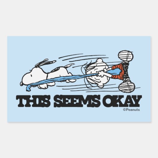 Sticker Rectangulaire cacahuètes | Snoopy & Linus (Devant)