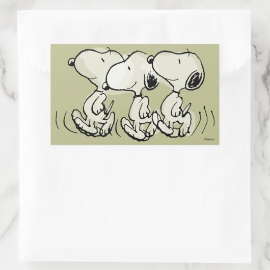 Sticker Rectangulaire cacahuètes | Snoopy Walking Tall (Sac)