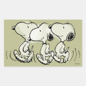 Sticker Rectangulaire cacahuètes | Snoopy Walking Tall (Devant)