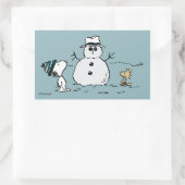 Sticker Rectangulaire cacahuètes | Snoopy & Woodstock Build A Snowman (Sac)
