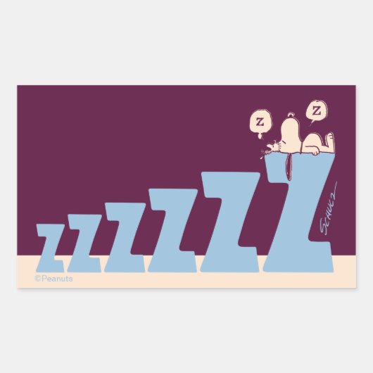 Sticker Rectangulaire cacahuètes | Snoopy & Woodstock Nap (Devant)