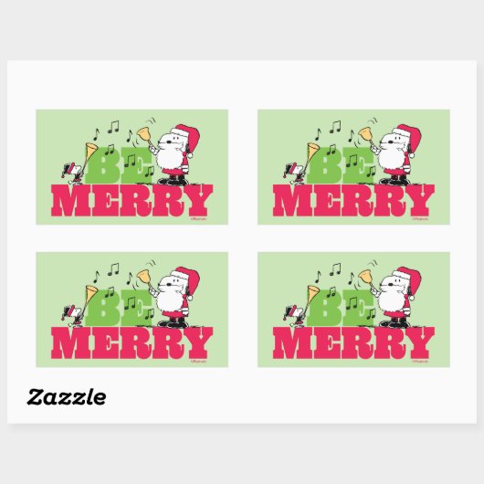 Sticker Rectangulaire cacahuètes | Sois Joyeux Noël (Feuille)