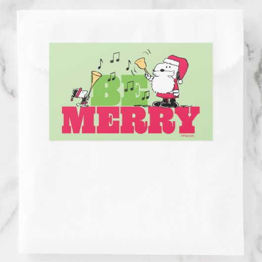 Sticker Rectangulaire cacahuètes | Sois Joyeux Noël (Sac)