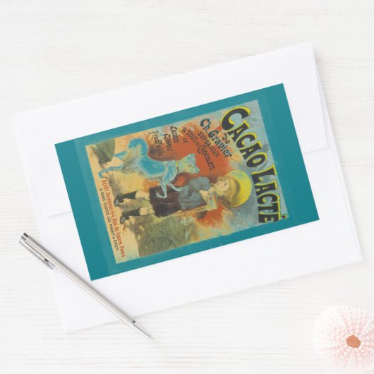 Sticker Rectangulaire Cacao Lacte Aus Tous Le Choclat Chocolat Français  (Enveloppe)