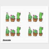Sticker Rectangulaire Cactus cactus cactus succulents (Feuille)