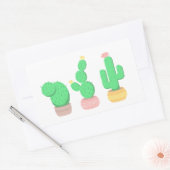 Sticker Rectangulaire Cactus Pots - Cactus Plantes (Enveloppe)