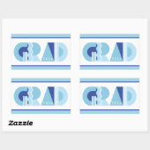 Sticker Rectangulaire Cadeau bleu de la promotion 2026 (Feuille)