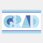Sticker Rectangulaire Cadeau bleu de la promotion 2026 (Devant)