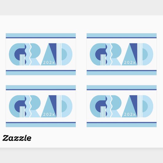 Sticker Rectangulaire Cadeau bleu de la promotion 2026