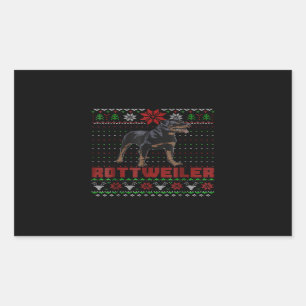 Sticker Rectangulaire Cadeau de chien Joyeux Noël mon Rottweiler