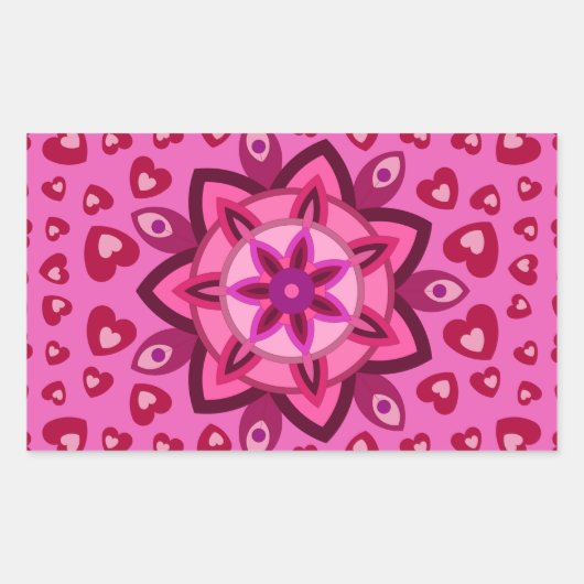 STICKER RECTANGULAIRE CADEAU DE LA SAINT-VALENTIN, ANNIVERSAIRE AVEC DES (Devant)