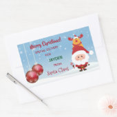 Sticker Rectangulaire Cadeau De Livraison Spéciale Du Père Noël, Rudolph (Enveloppe)