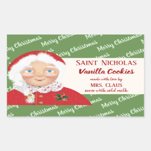 Sticker Rectangulaire Cadeau de Noël de Mme Claus