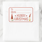 Sticker Rectangulaire Cadeau de Noël Gnomes mignonnes à partir de (Sac)