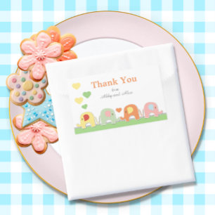Sticker Rectangulaire Cadeau de remerciement pour bébé éléphant
