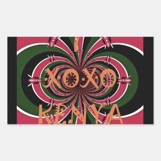 Sticker Rectangulaire Cadeau de voyage kenyan - Conception de câblage et (Devant)