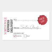 Sticker Rectangulaire Cadeau officiel du Père Noël présent du pôle Nord (Devant)