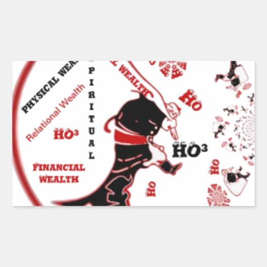 Sticker Rectangulaire Cadeau Père Noël Secret - Prospérité et Richesse (Devant)