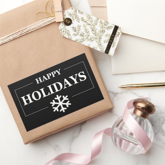 Sticker Rectangulaire Cadeau personnalisé de Noël Joyeuses Fêtes  (Cadeaux)