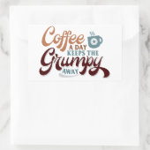 Sticker Rectangulaire Cadeau pour amateur de café : Café par jour (Sac)
