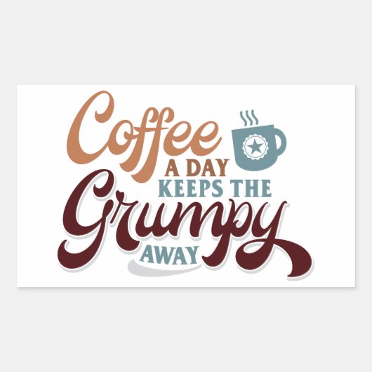 Sticker Rectangulaire Cadeau pour amateur de café : Café par jour (Devant)