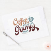 Sticker Rectangulaire Cadeau pour amateur de café : Café par jour (Enveloppe)