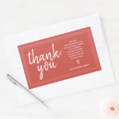 Sticker Rectangulaire Cadeau rouge Chic Script Merci & Message personnel (Enveloppe)