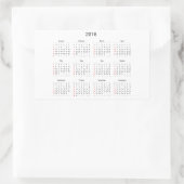 Sticker Rectangulaire Cadeaux Calendrier 2016 (Sac)