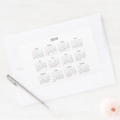 Sticker Rectangulaire Cadeaux Calendrier 2016 (Enveloppe)