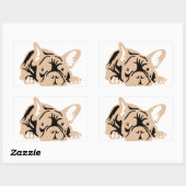 Sticker Rectangulaire Cadeaux de Bouledogue Français (Feuille)
