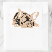 Sticker Rectangulaire Cadeaux de Bouledogue Français (Sac)