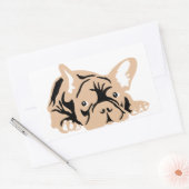 Sticker Rectangulaire Cadeaux de Bouledogue Français (Enveloppe)