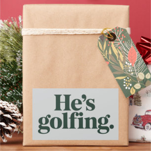 Sticker Rectangulaire Cadeaux de golf Il fait du golf Cadeaux drôles pou
