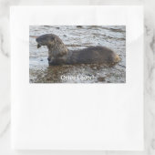 Sticker Rectangulaire Cadeaux de l'autocollant faunique "Otter Lover" (Sac)