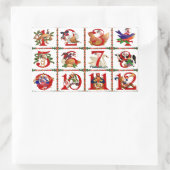 Sticker Rectangulaire Cadeaux d'impression de courtepointes des 12 jours (Sac)