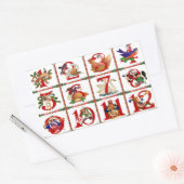 Sticker Rectangulaire Cadeaux d'impression de courtepointes des 12 jours (Enveloppe)
