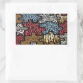 Sticker Rectangulaire Cadeaux d'impression de puzzle zèbre léopard Rocka (Sac)