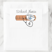 Sticker Rectangulaire Cadeaux d'infirmière d'école unique (Sac)