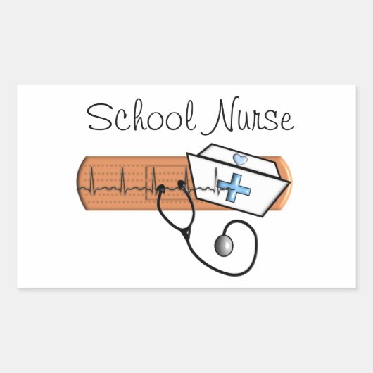 Sticker Rectangulaire Cadeaux d'infirmière d'école unique (Devant)