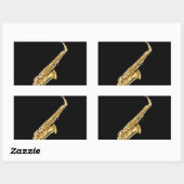 Sticker Rectangulaire Cadeaux et produits de design "saxophone" (Feuille)