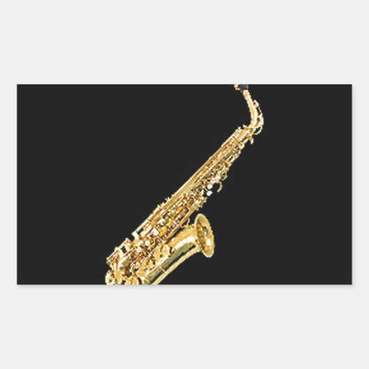 Sticker Rectangulaire Cadeaux et produits de design "saxophone" (Devant)
