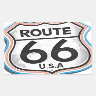 Sticker Rectangulaire Cadeaux historiques des Etats-Unis Route66
