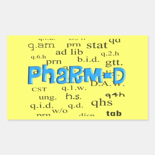 Sticker Rectangulaire Cadeaux Pharm-D étudiant en pharmacie (Devant)