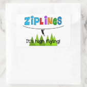 Sticker Rectangulaire Cadeaux pour amateurs de ZipLine (Sac)