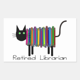 Sticker Rectangulaire Cadeaux retirés de chat de livre de bibliothécaire