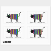 Sticker Rectangulaire Cadeaux retirés de chat de livre de bibliothécaire (Feuille)