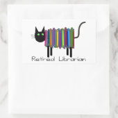 Sticker Rectangulaire Cadeaux retirés de chat de livre de bibliothécaire (Sac)
